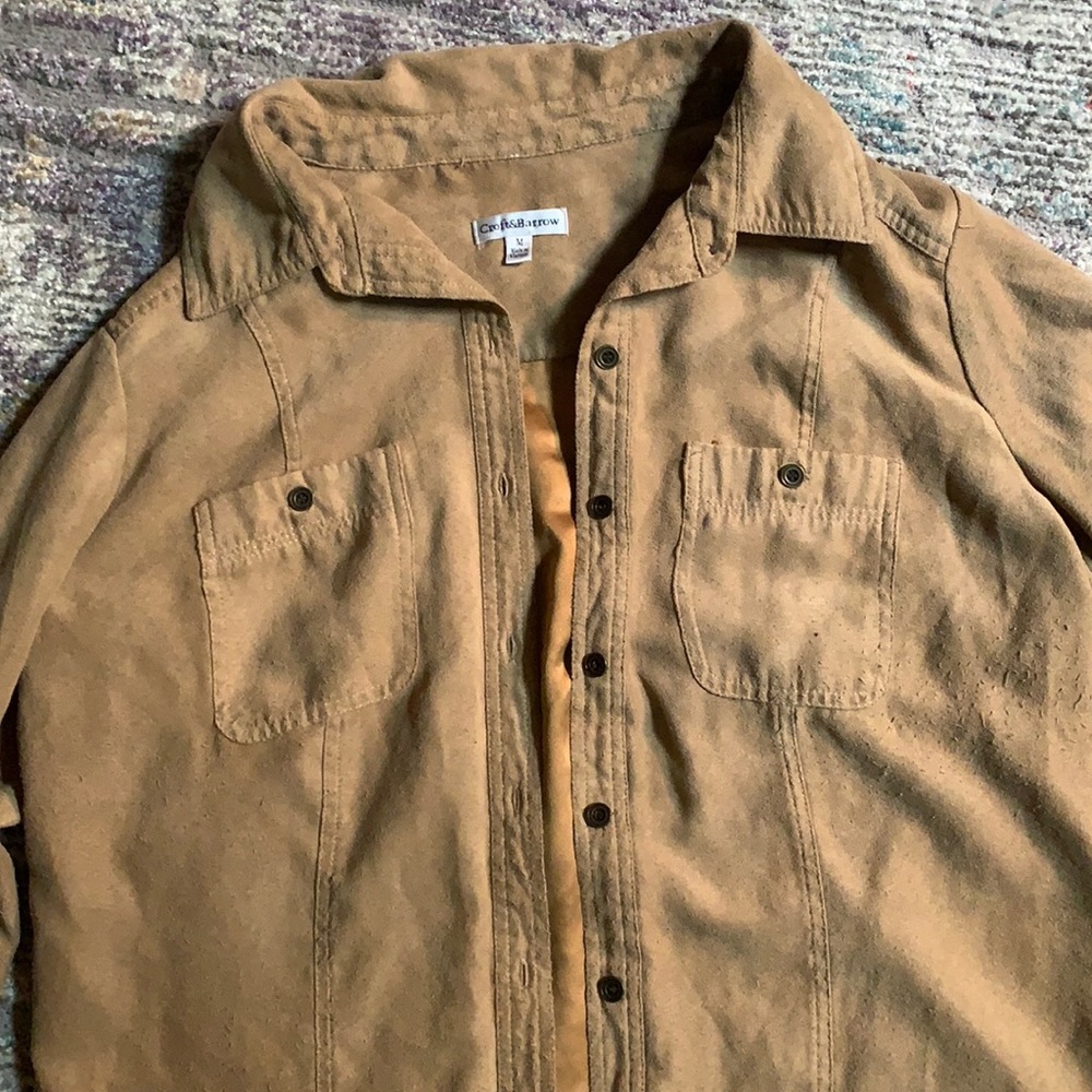 Croft & Barrow Tan Suede Button down.